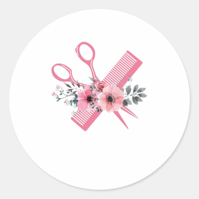 Sticker Rond Coiffeur Hair Styliste (Devant)