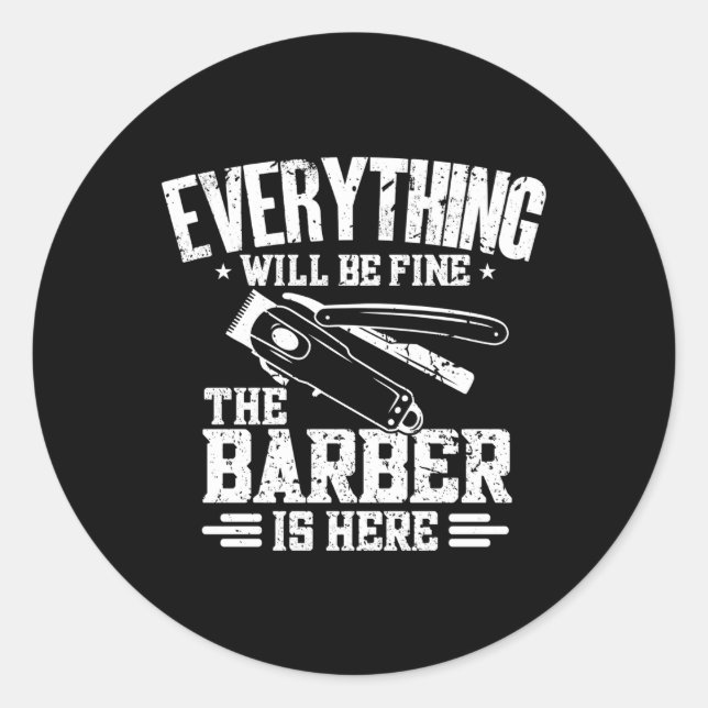 Sticker Rond Coiffeuse coiffeuse coiffeuse barbier (Devant)