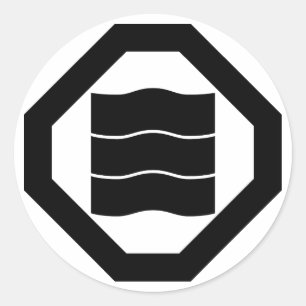 Sticker Rond coin à angle coupé avec trois yuri