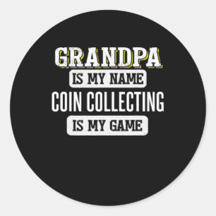Sticker Rond Coin Collecte Cadeau Pour Grand-Père Fête des père