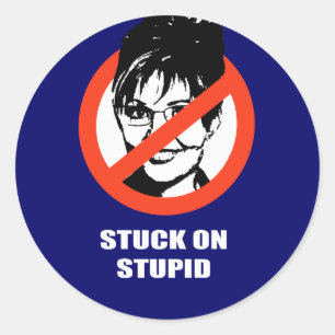 Sticker Rond Coincé sur Stupid