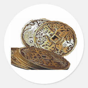 STICKER ROND COINS DE RICHESSE FENG SHUI