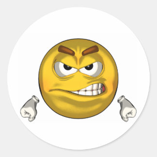 Sticker Rond Colère - toon