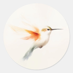 Sticker Rond Colibri Aquarelle