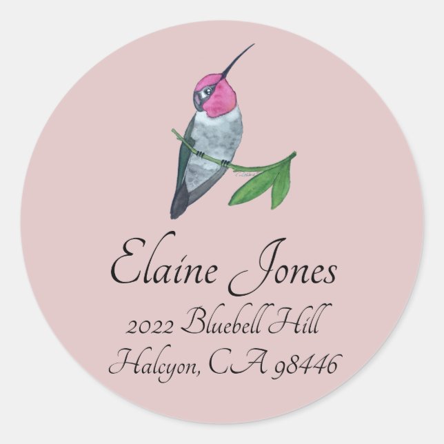 Sticker Rond Colibri d'Anna (Devant)