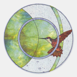 Sticker Rond Colibri en verre