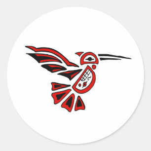 Sticker Rond colibri haida