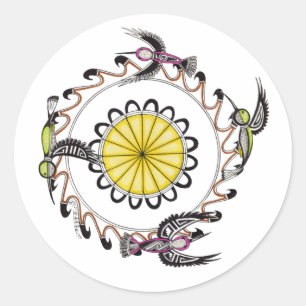 Sticker Rond Colibris 2