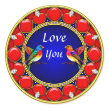 Colibris colorés entourés de cœur romantique