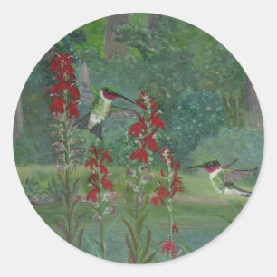 Sticker Rond Colibris par l'autocollant de l'étang