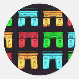 Sticker Rond Collage Arch De Triumph