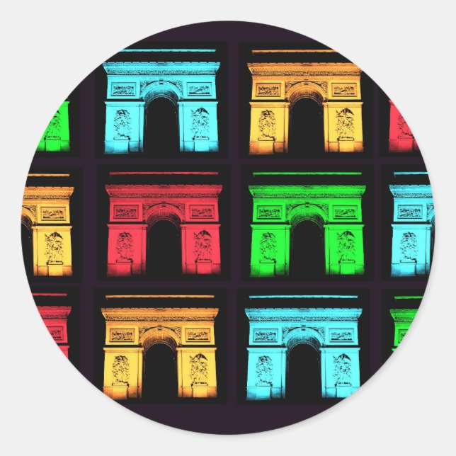Sticker Rond Collage Arch De Triumph (Devant)
