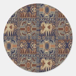 Sticker Rond Collage contemporain tribal africain