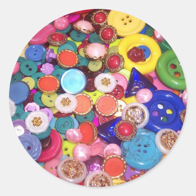 Sticker Rond Collage de boutons colorés (Devant)