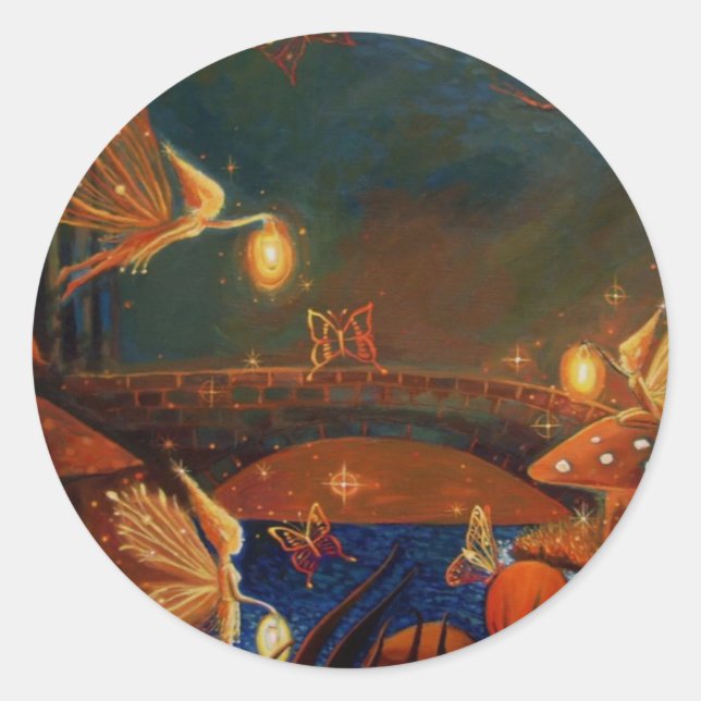 Sticker Rond Collage de fées - Feuille d'autocollants (Devant)