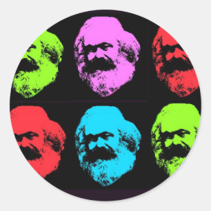 Sticker Rond Collage de Karl Marx
