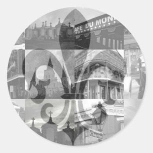 Sticker Rond Collage de la Nouvelle-Orléans [autocollants]