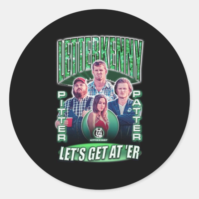 Sticker Rond Collage de pattes de papier de Letterkenny (Devant)