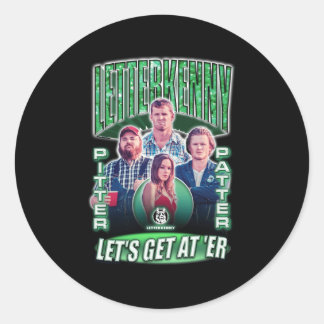 Sticker Rond Collage de pattes de papier de Letterkenny