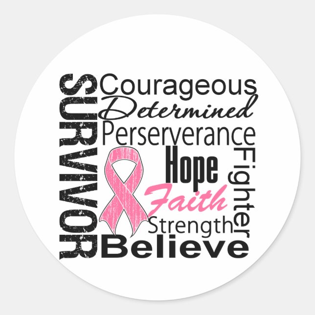 Sticker Rond Collage des survivants du cancer du sein (Devant)