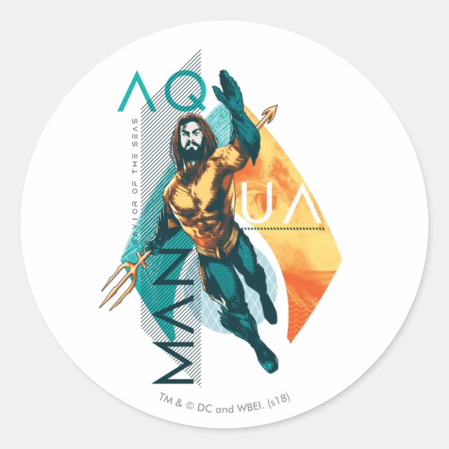 Sticker Rond Collage moderniste d'Aquaman | Aquaman (Devant)
