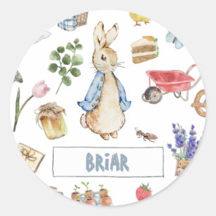 Sticker Rond Collage Peter le lapin