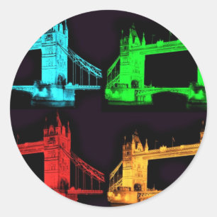 Sticker Rond Collage Tower Bridge