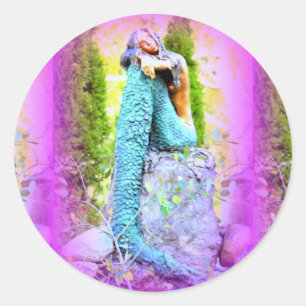 Sticker Rond collant de sirène rêveur