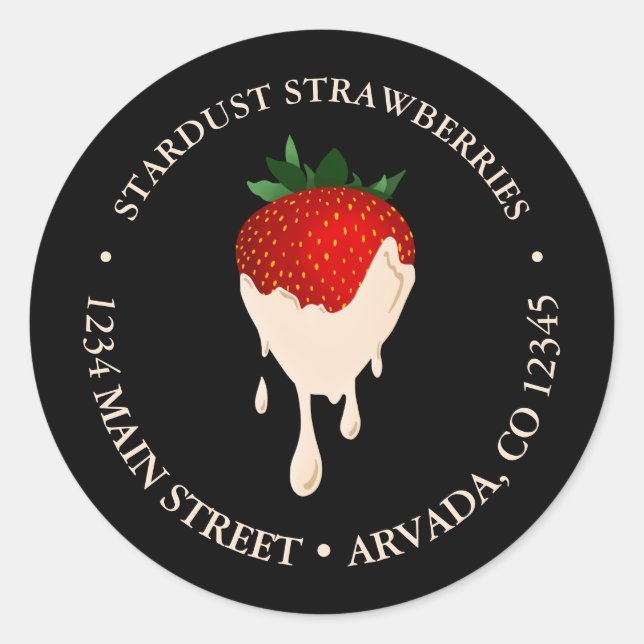 Sticker Rond collant rond classique à la fraise couverte au cho (Devant)