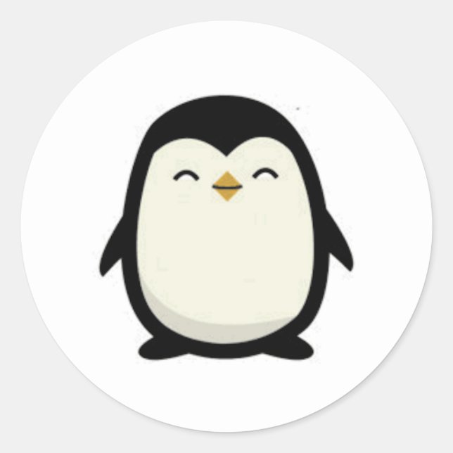 Sticker Rond collant rond classique cutebabypenguin (Devant)