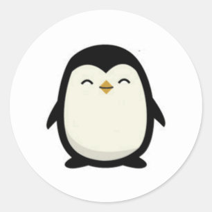 Sticker Rond collant rond classique cutebabypenguin