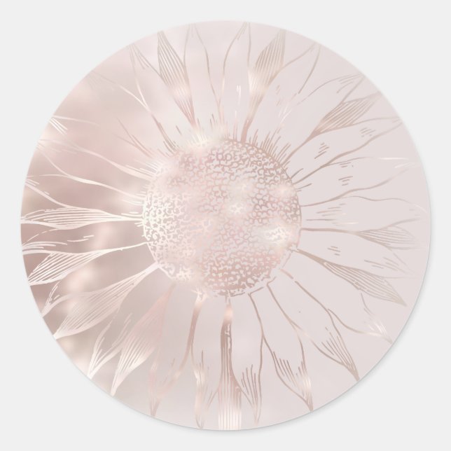 Sticker Rond collant rond classique de tournesol (Devant)