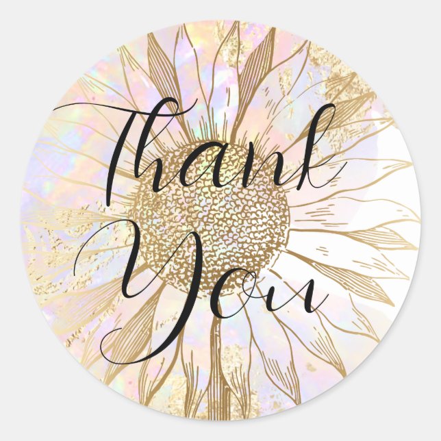 Sticker Rond collant rond classique de tournesol (Devant)