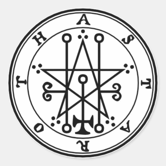 Sticker Rond Colle Astaroth Goétia (Devant)