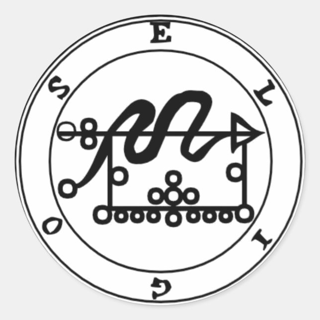 Sticker Rond Colle Eligos Goétia (Devant)