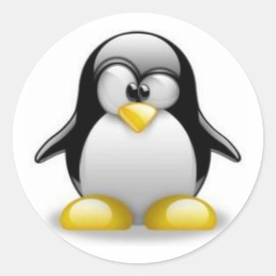 Sticker Rond Colle Linux