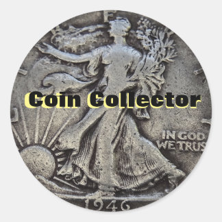 Sticker Rond Collecteur de pièces Walking Liberty Demi