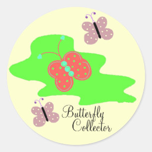 Sticker Rond Collecteur papillon