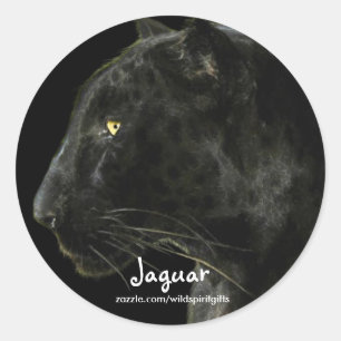 Sticker Rond Collecteur South American Black Jaguar Wildlife
