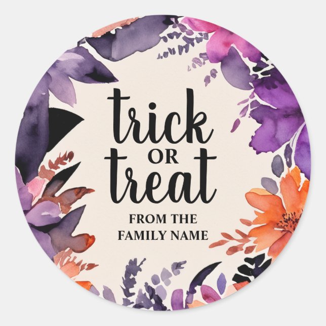 Sticker Rond Collection de couronnes florales Halloween Spooky  (Devant)