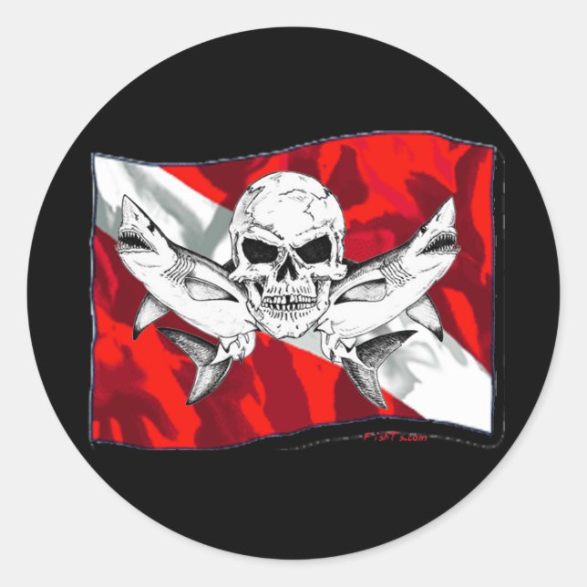 Sticker Rond Collection de crânes par DiversDen (Devant)