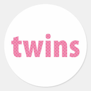 Sticker Rond COLLECTION de JUMEAUX - filles {rose}