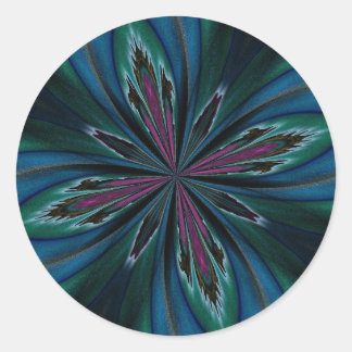 Sticker Rond Collection de kaléidoscope d'art papillon