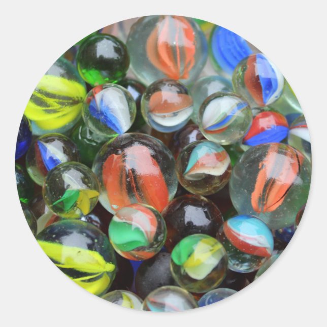 Sticker Rond Collection de marbres de verre (Devant)
