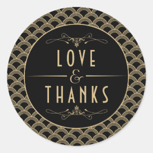 Sticker Rond Collection de Mariages Art déco vintage des années