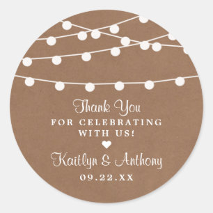 Sticker Rond Collection de Mariages Rustic Kraft
