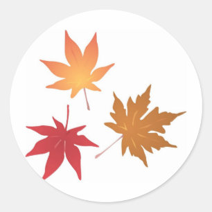 Sticker Rond Collection Feuille d'automne