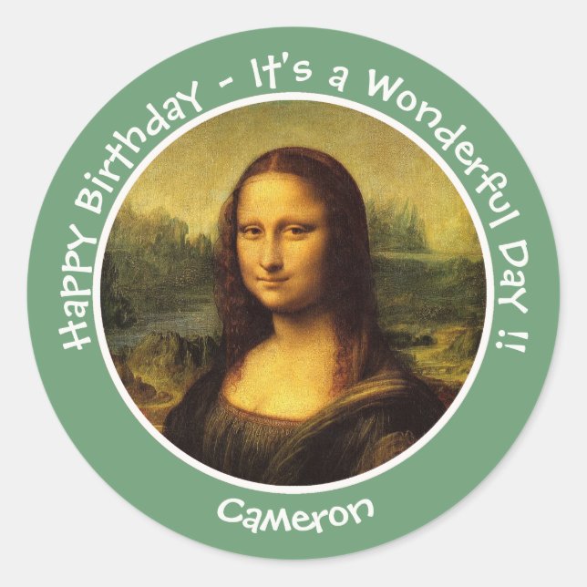 Sticker Rond Collection Leonardo da Vinci Mona Lisa (Devant)