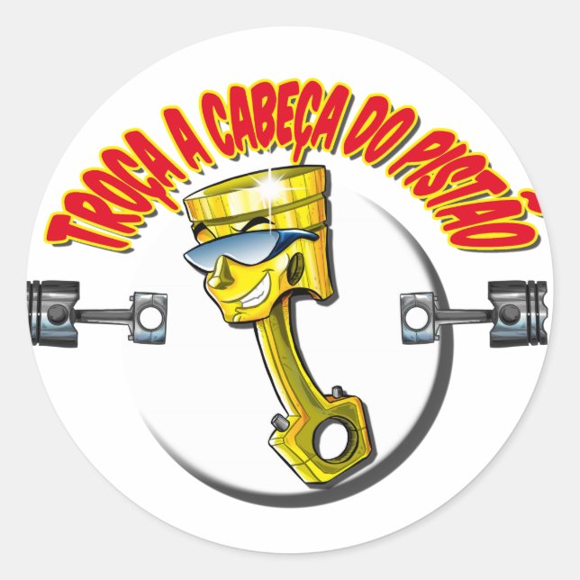 Sticker Rond Colles acte colantes-Troça la Tête du « Piston " (Devant)