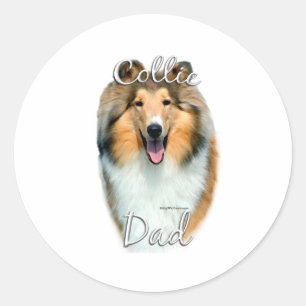 Sticker Rond Collie (rude) Papa 2
